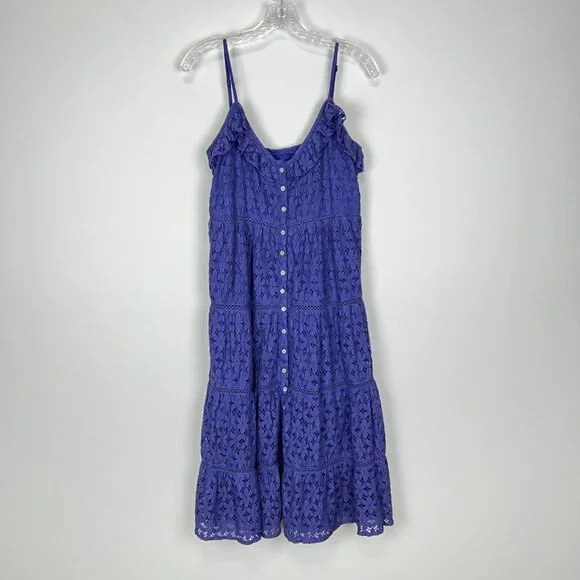 Nine Lives Bazaar Womens Florentina Sleeveless Midi Dress Indigo Purple size 4 - Picture 5 of 14